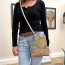 Green Velvet Embroidered Shoulder Bag