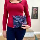 Purple Velvet Embroidered Crossbody Bag