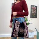 Black and Gold Floral Embroidered Shoulder Bag