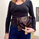 Black Velvet Embroidered Crossbody Bag