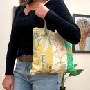 Green Velvet Patchwork Embroidered Tote Bag